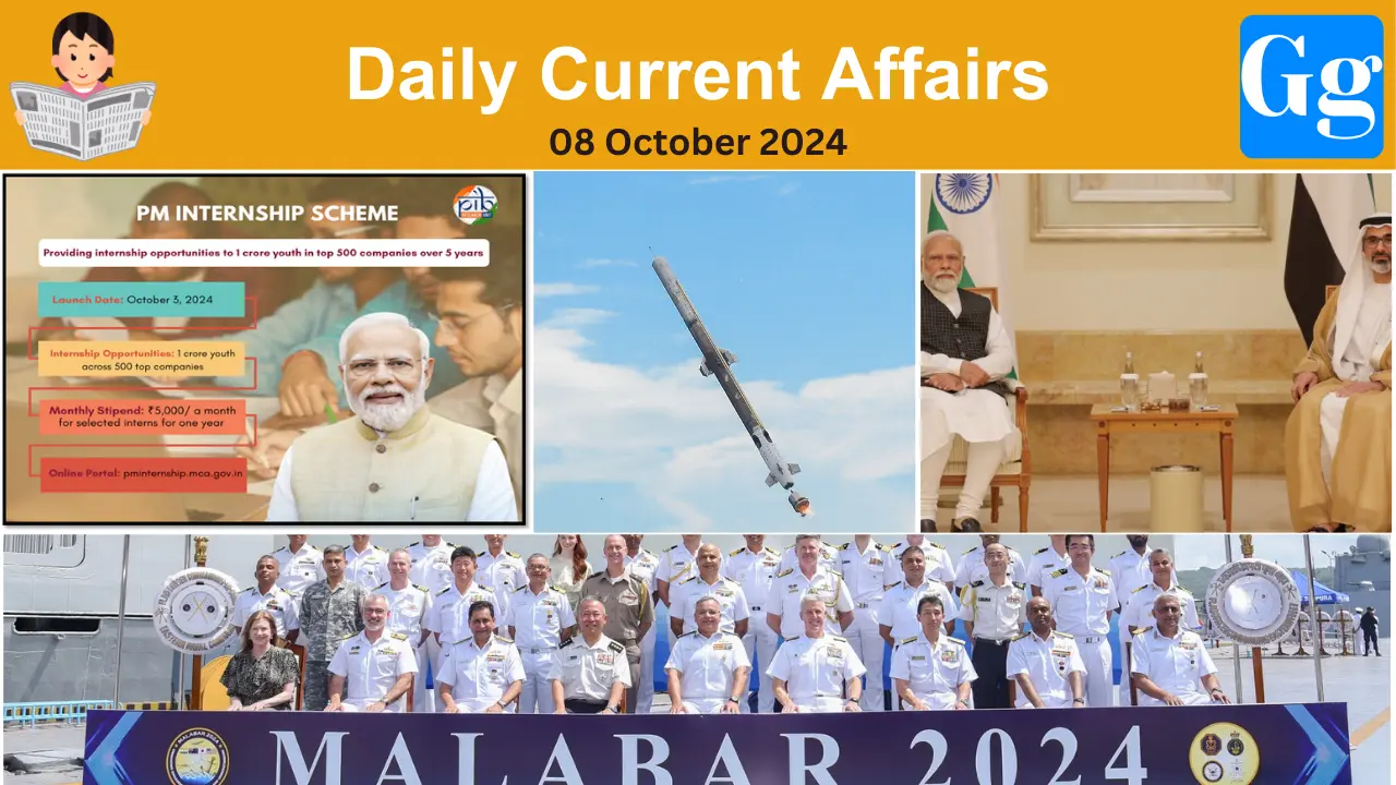 Daily Current Affairs 08 October 2024