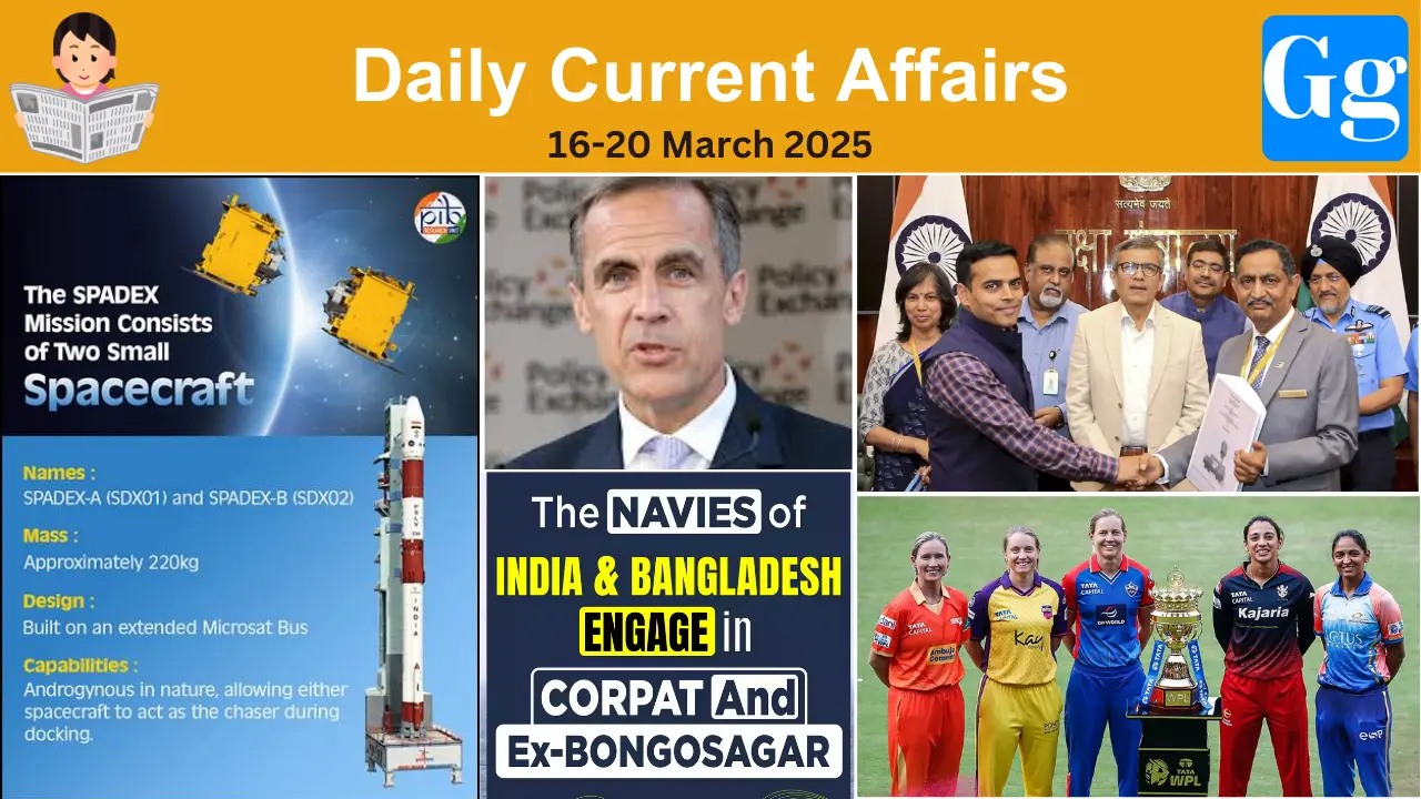 Daily Current Affairs 16-20 March 2025
