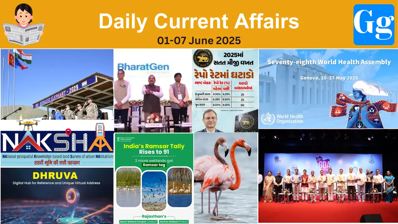 Daily Current Affairs 01-07 June 2025