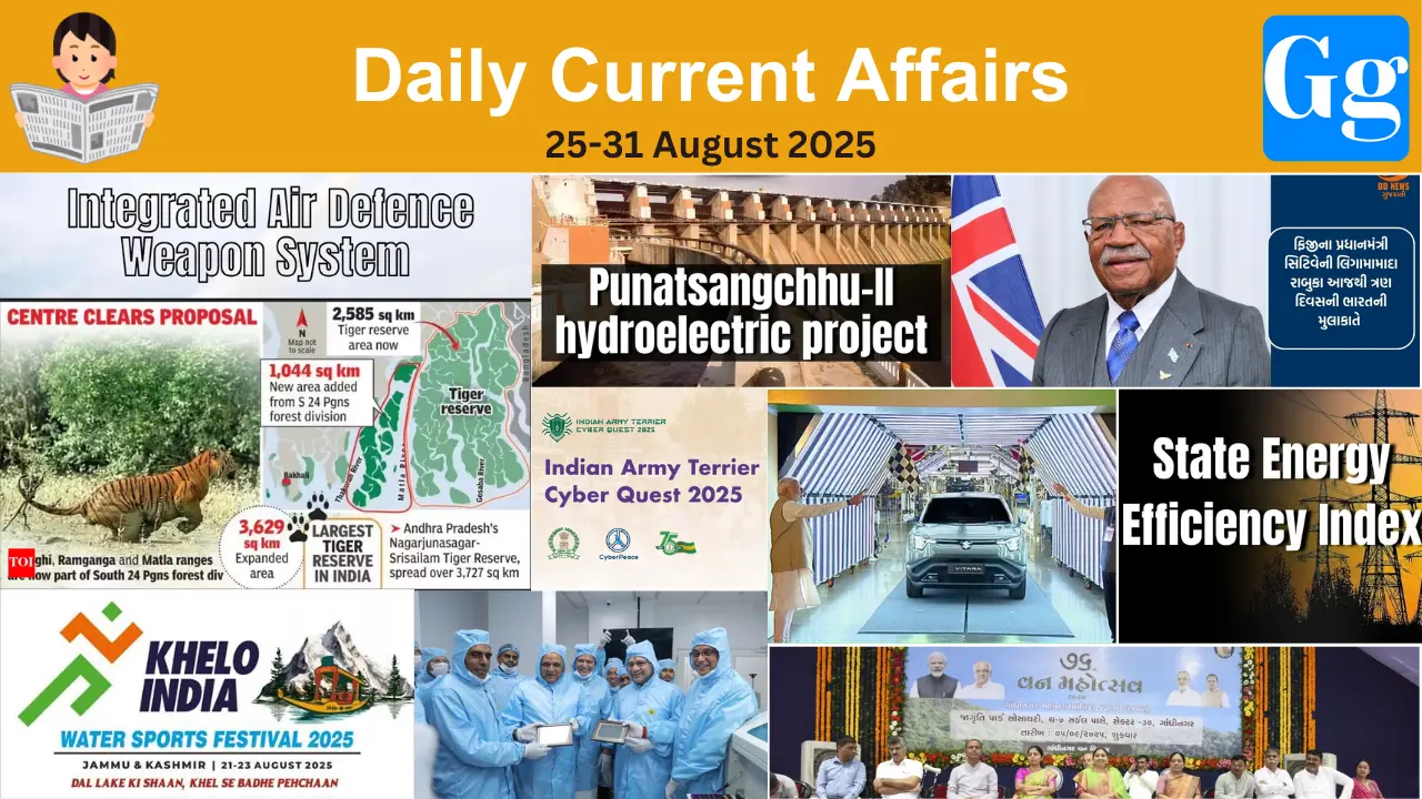 Daily Current Affairs 25-31 August 2025